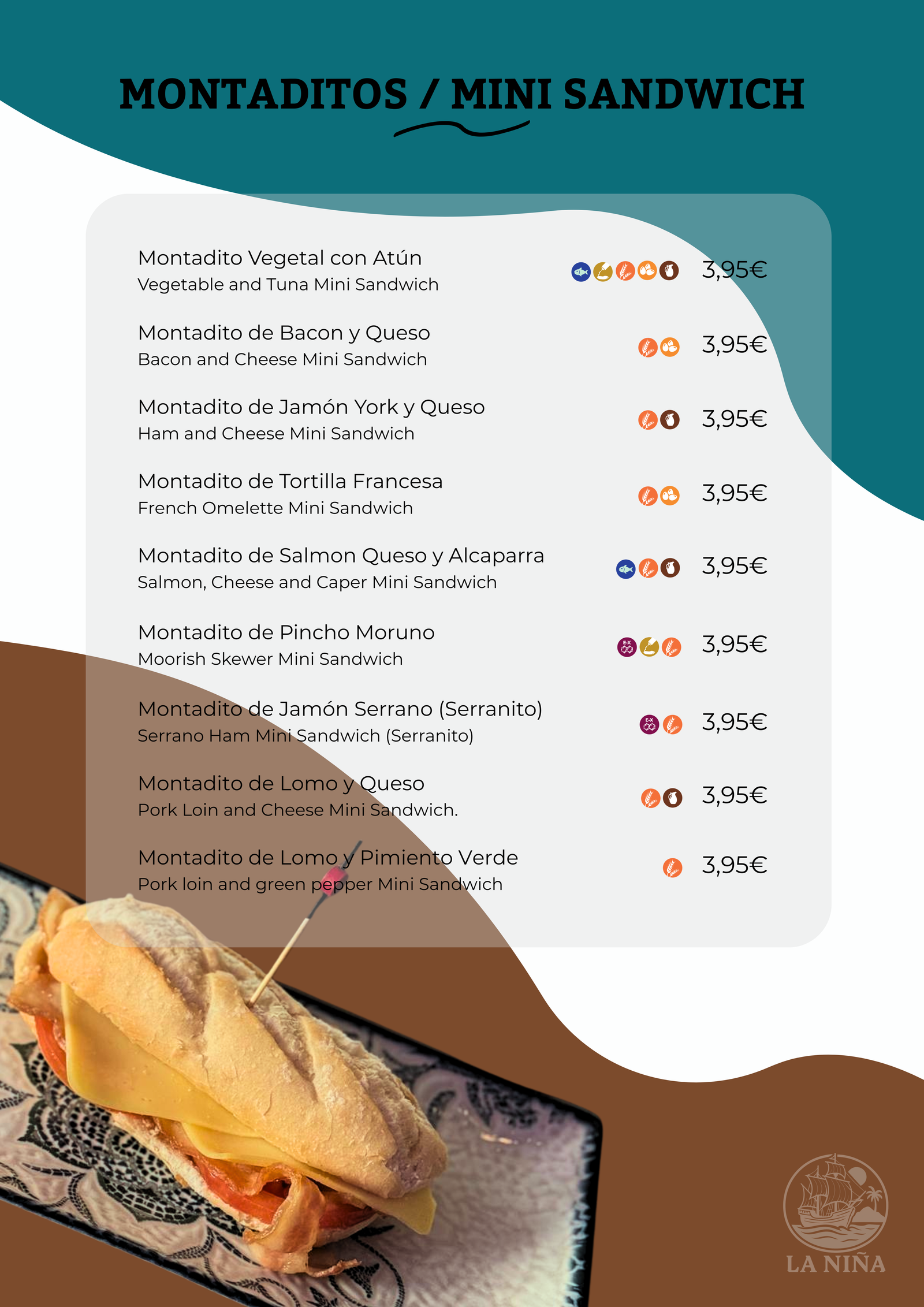Carta La Niña, Montaditos