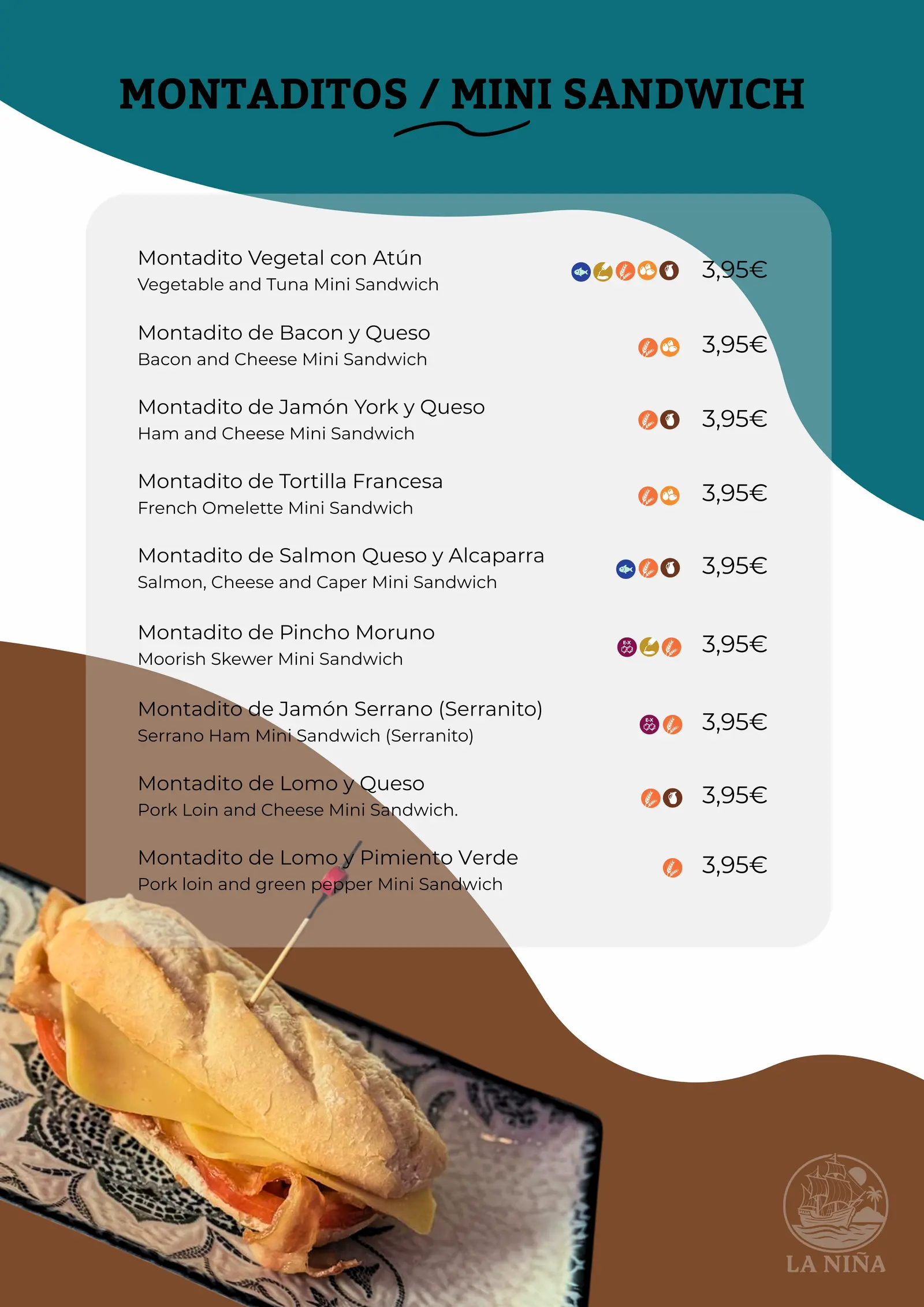 Carta La Niña, Montaditos