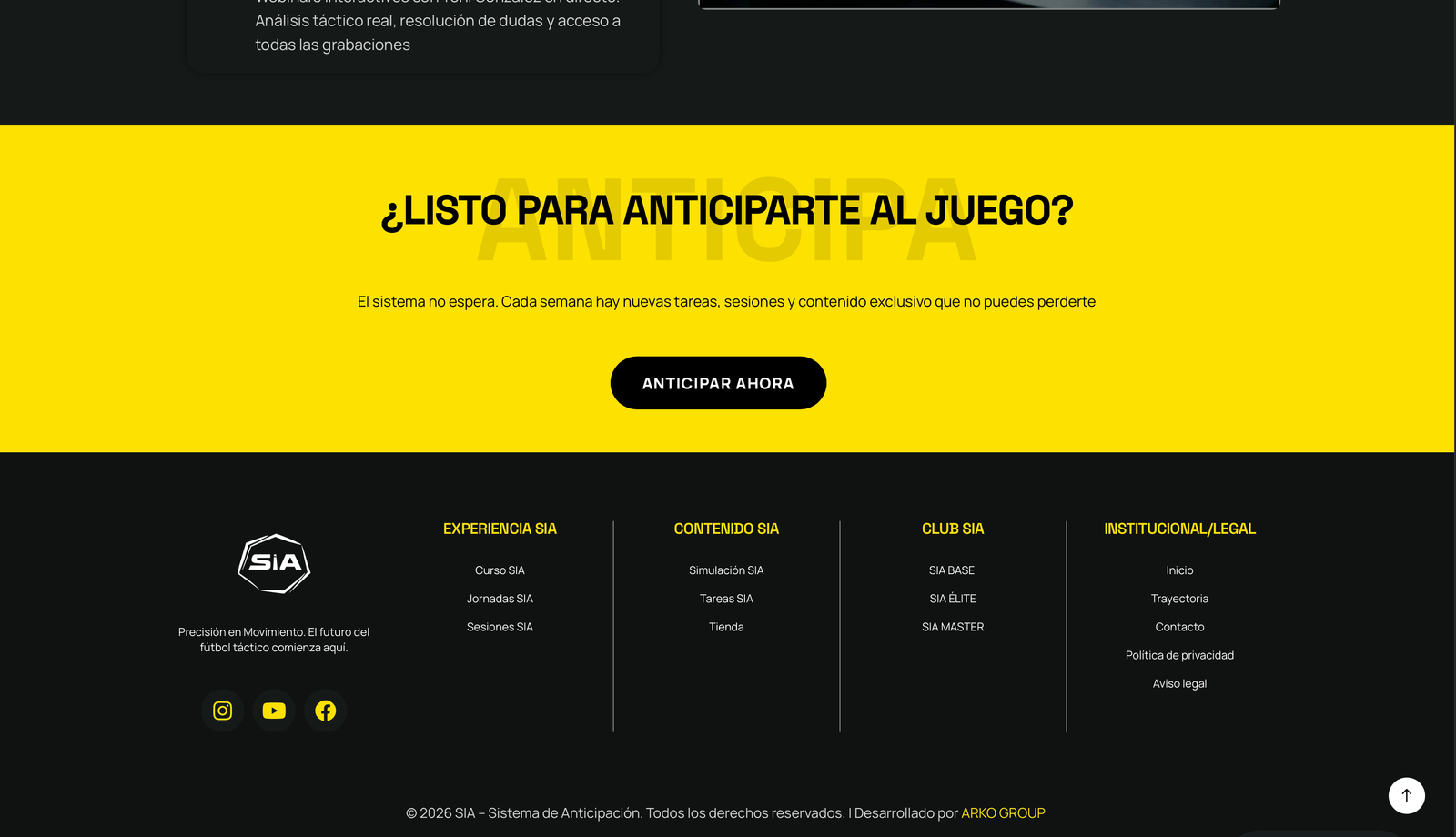 Tienda online, SIA Sistema de Anticipación
