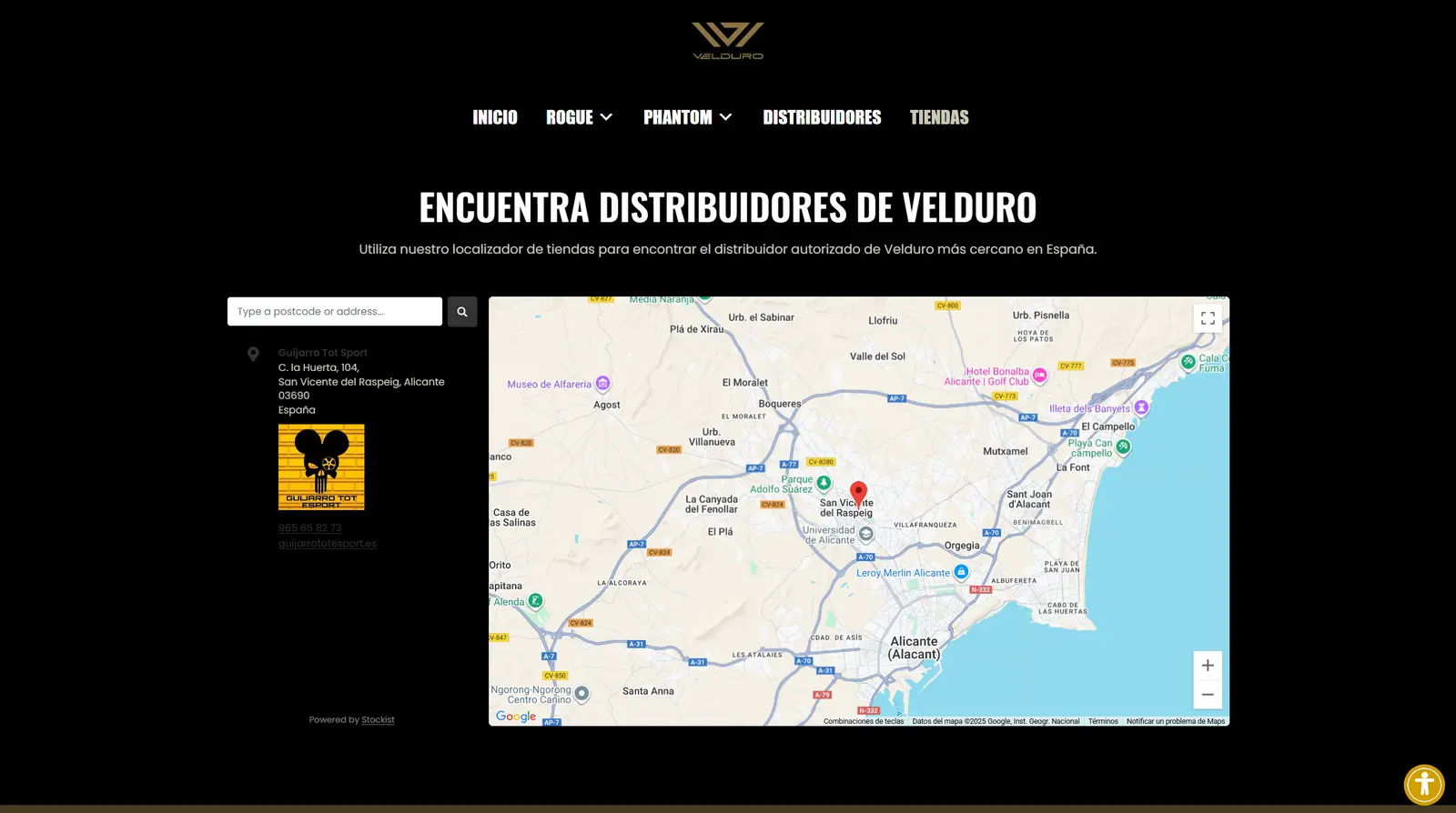 Localizador de distribuidores Velduro en España